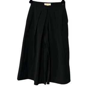 MICHAEL KORS Wool Blend Wide Leg High Waisted Crop Pants